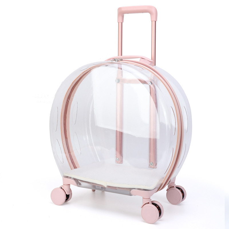 WYST Transparent Pet Outdoor Cat Bag Multi-purpose Cat Space Capsule Trolley Case Carry Backpack Out Pet Bag Luggage