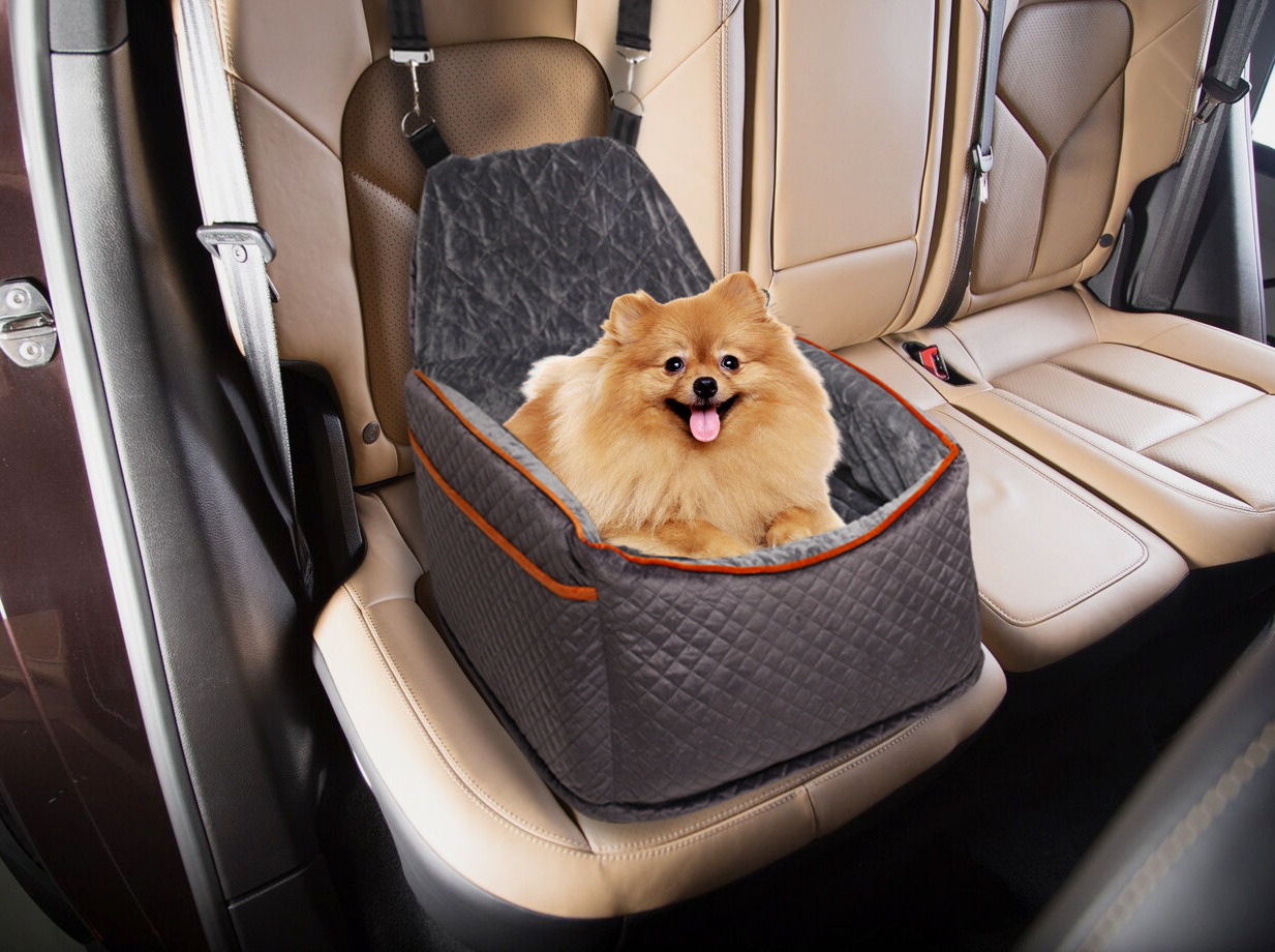 WYST Double-sided Cushions And Storage Pockets Luxury Waterproof Dog Car Seat Bed