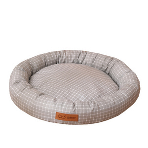 Pet Supplies Winter Plaid Pet Nest Small Round Nest With Pillow Cat Den Dog Kennel Bed