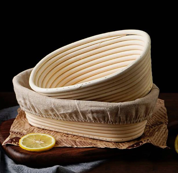 Natural Rattan Basket With Liners Dough Fermentation Basket Banneton Bread Proofing Baskets for Professional and Home Bakers