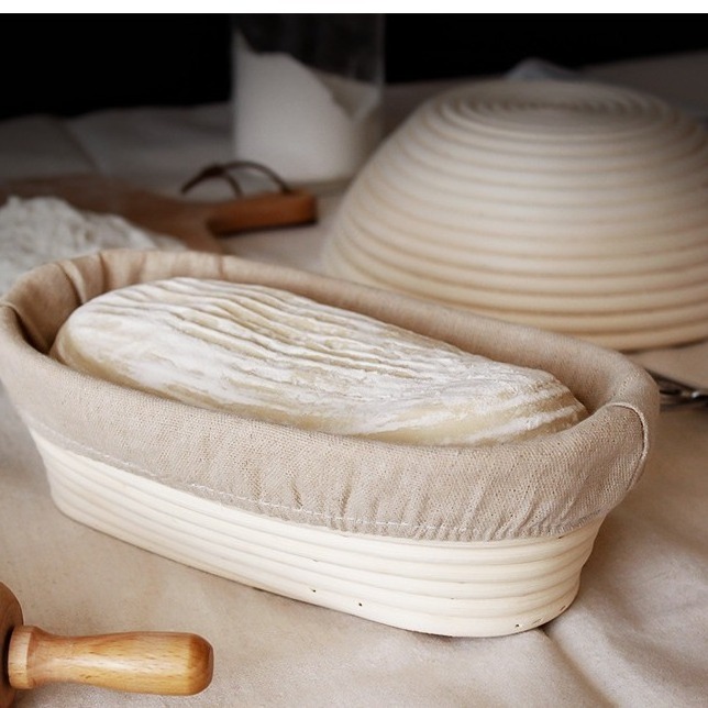 Natural Rattan Basket With Liners Dough Fermentation Basket Banneton Bread Proofing Baskets for Professional and Home Bakers