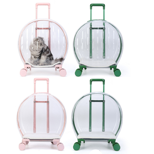 WYST Transparent Pet Outdoor Cat Bag Multi-purpose Cat Space Capsule Trolley Case Carry Backpack Out Pet Bag Luggage