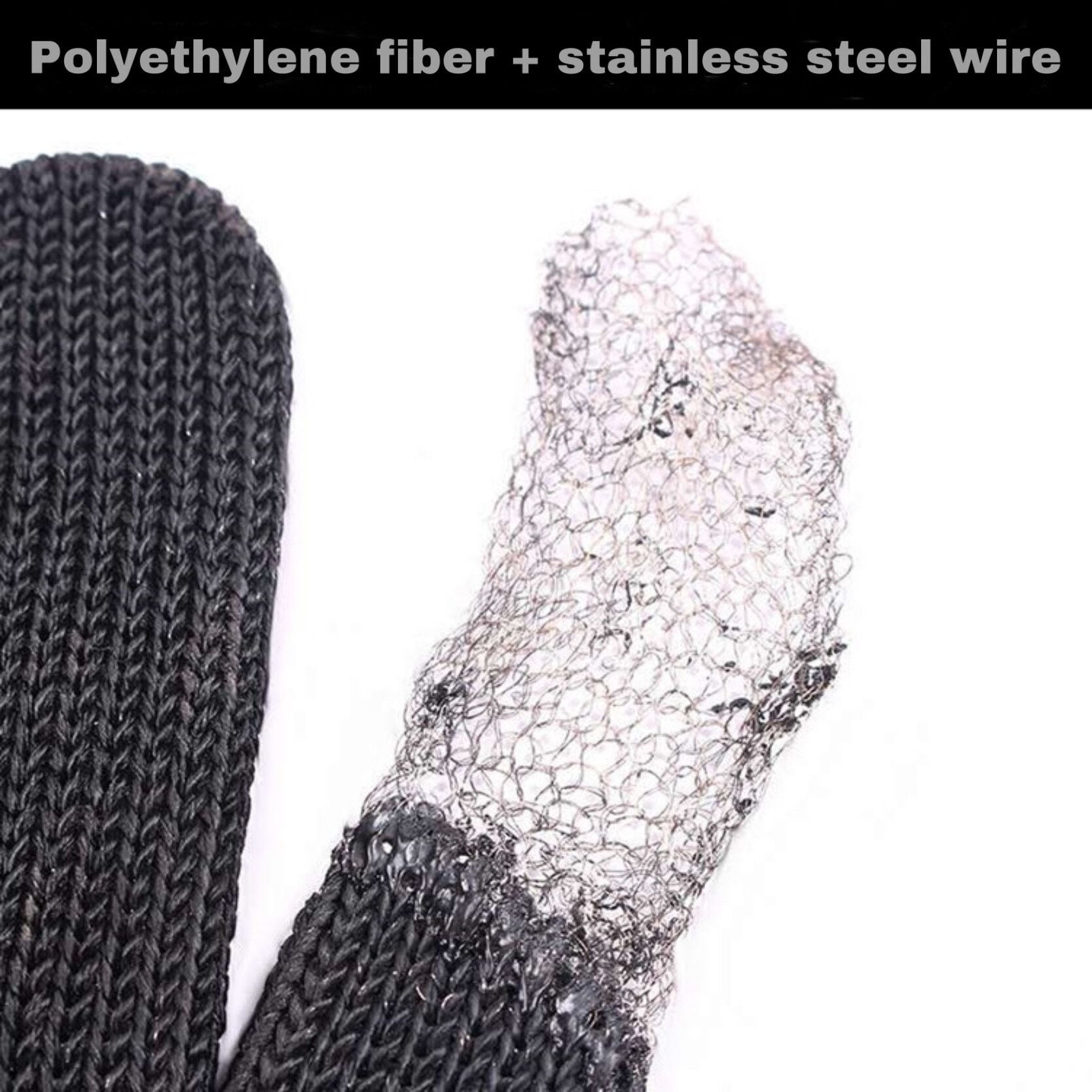 Level 5 Protection Anti-slip Black Stainless Steel Wire Mesh Cut Resistant Gloves Safety Working Kitchen Gloves