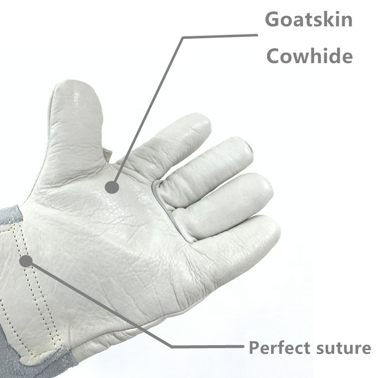 Liquid Nitrogen Low Temperature Resistant Freezer Leather Cryogenic Glove For Dry Ice