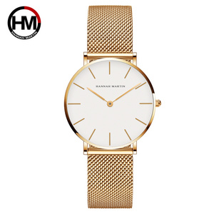 Hannah Martin Watch Factory Japan Movement Exactime Quartz Watches Female Custom Logo Fashion Stainless Steel Watch for Women