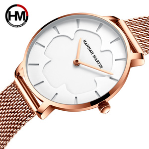 Hannah Martin Watch Factory New Design Changes Color Unique Watch Women Customized Stainless Steel Band Quartz Watches Ladies