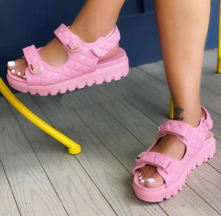 Fashion Pure Color Rubber Slides Sandals Summer Outdoor Beach Flat Shoes Flat Pumps Women'S Flat Shoes Anti-Slippery