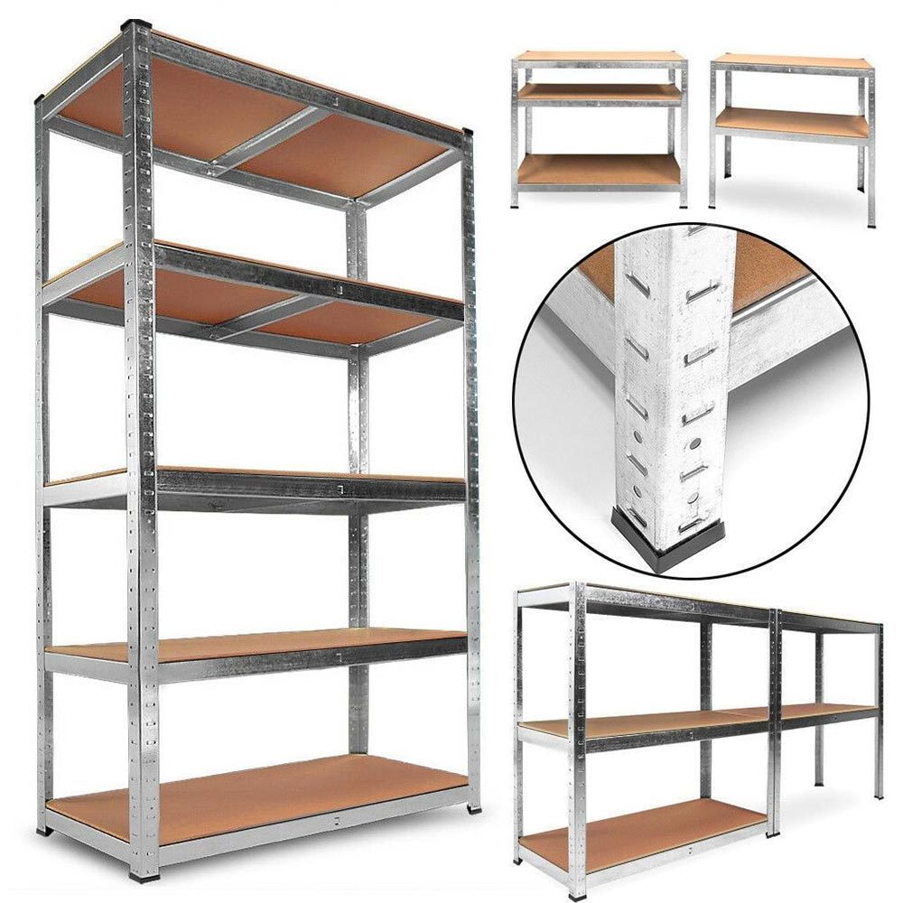 5 Layers Easy-install Height Boltless Adjustable Heavy Duty 5 Layers Metal Storage Shelf Rack for Warehouse Garage