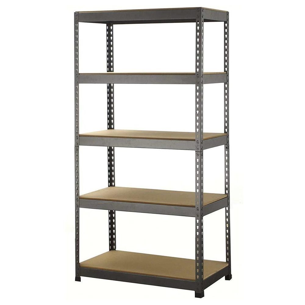 5 Layers Easy-install Height Boltless Adjustable Heavy Duty 5 Layers Metal Storage Shelf Rack for Warehouse Garage