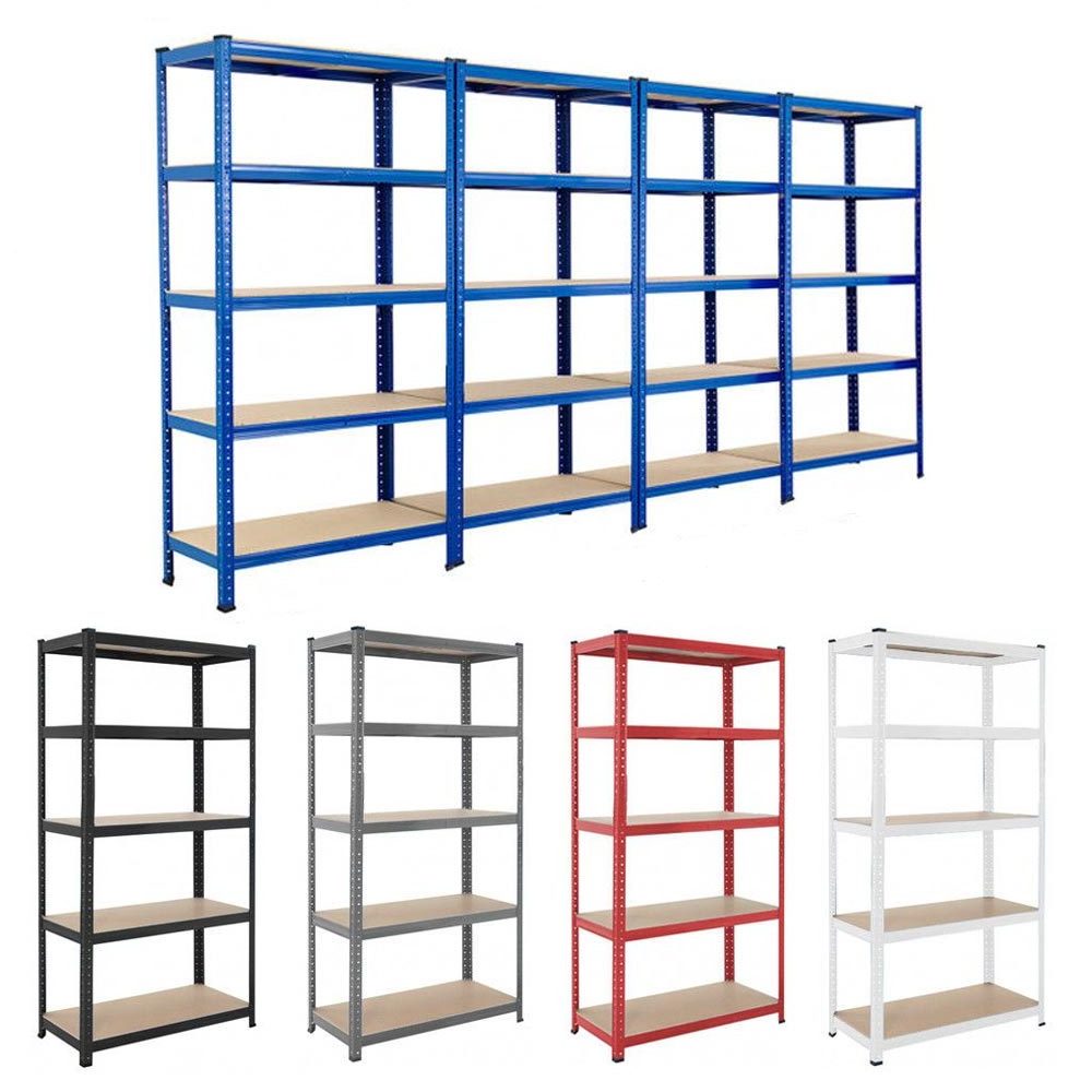 5 Layers Easy-install Height Boltless Adjustable Heavy Duty 5 Layers Metal Storage Shelf Rack for Warehouse Garage