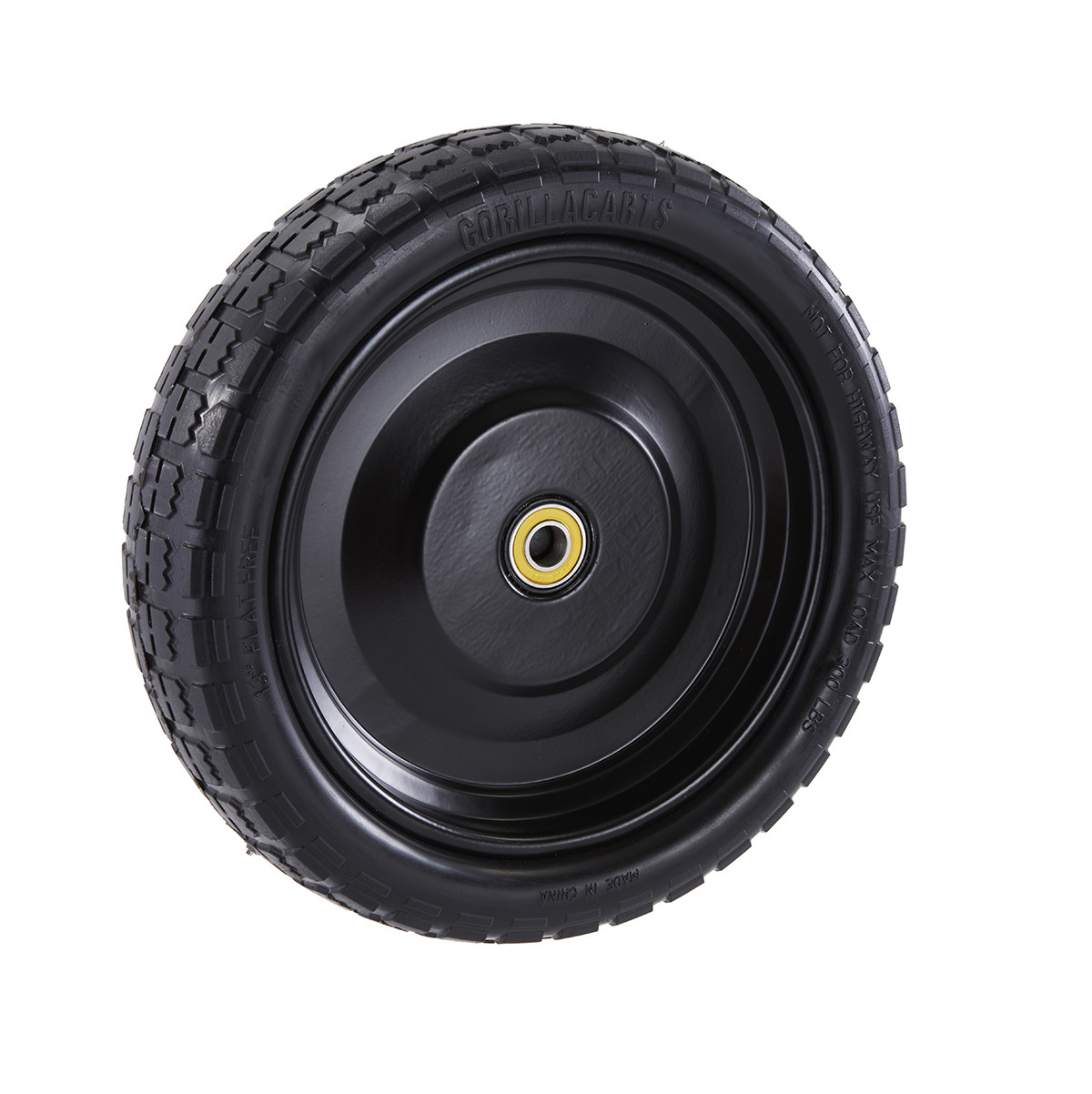 13 inch Replaced No-flat Tire Wheel 300LB Loading Rating 5/8''Bore for Lawn & Garden Carts, Air Compressors, Pressure Washers