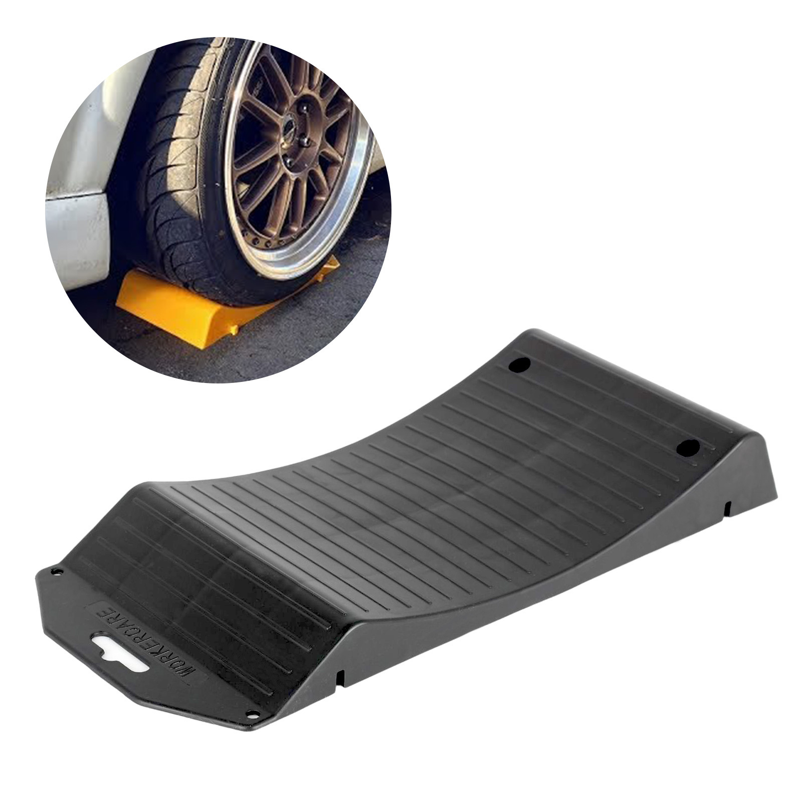 GT-18PL Plastic Tire Saver Ramp with Anti-Slip, Tire Protector Ramps for Luxury Sports Car RV Camper Motorhome Travel Trailer