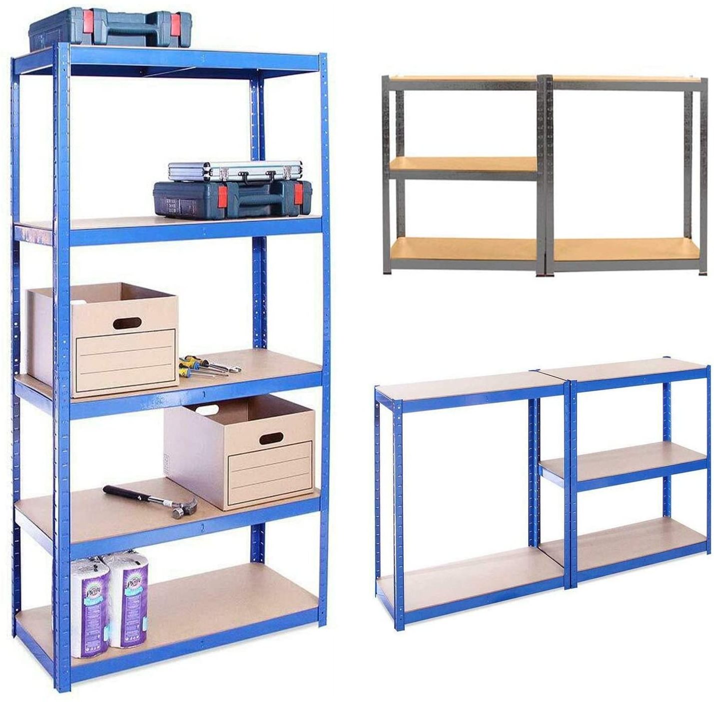 5 Tiers Boltless Storage Racking Garage Shelving Shelves