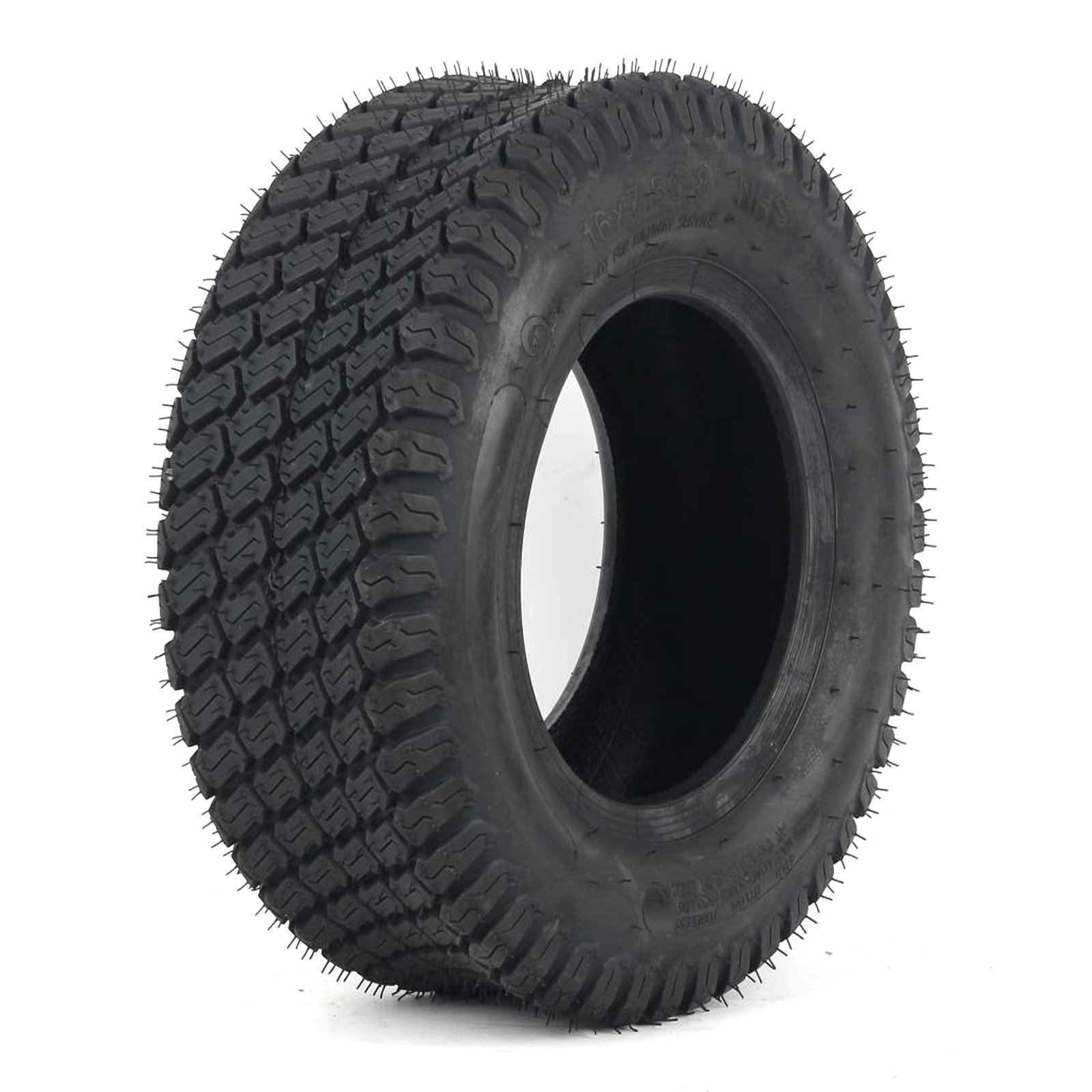 16x7.50-8 Tubeless Riding Lawn Mower Tire, Tractor Turf Tread, 4 PLY, 415lbs Capacity