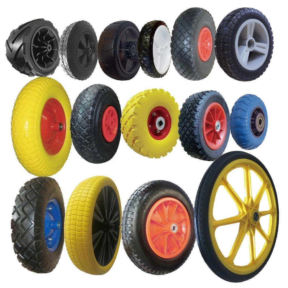 Solid PU Polyurethane Foam Puncture Proof Flat Free PU Wheels and Tires