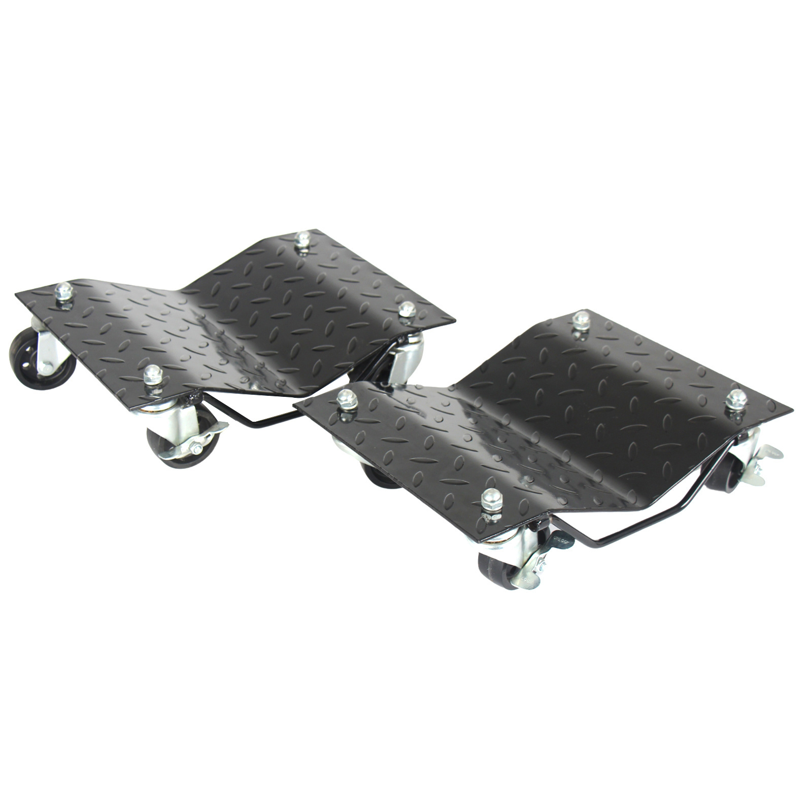 Car Dolly, Heavy Duty Wheel Dolly Vehicle Tire Skates with 6,000 lbs Total Capacity Silver Set of 4