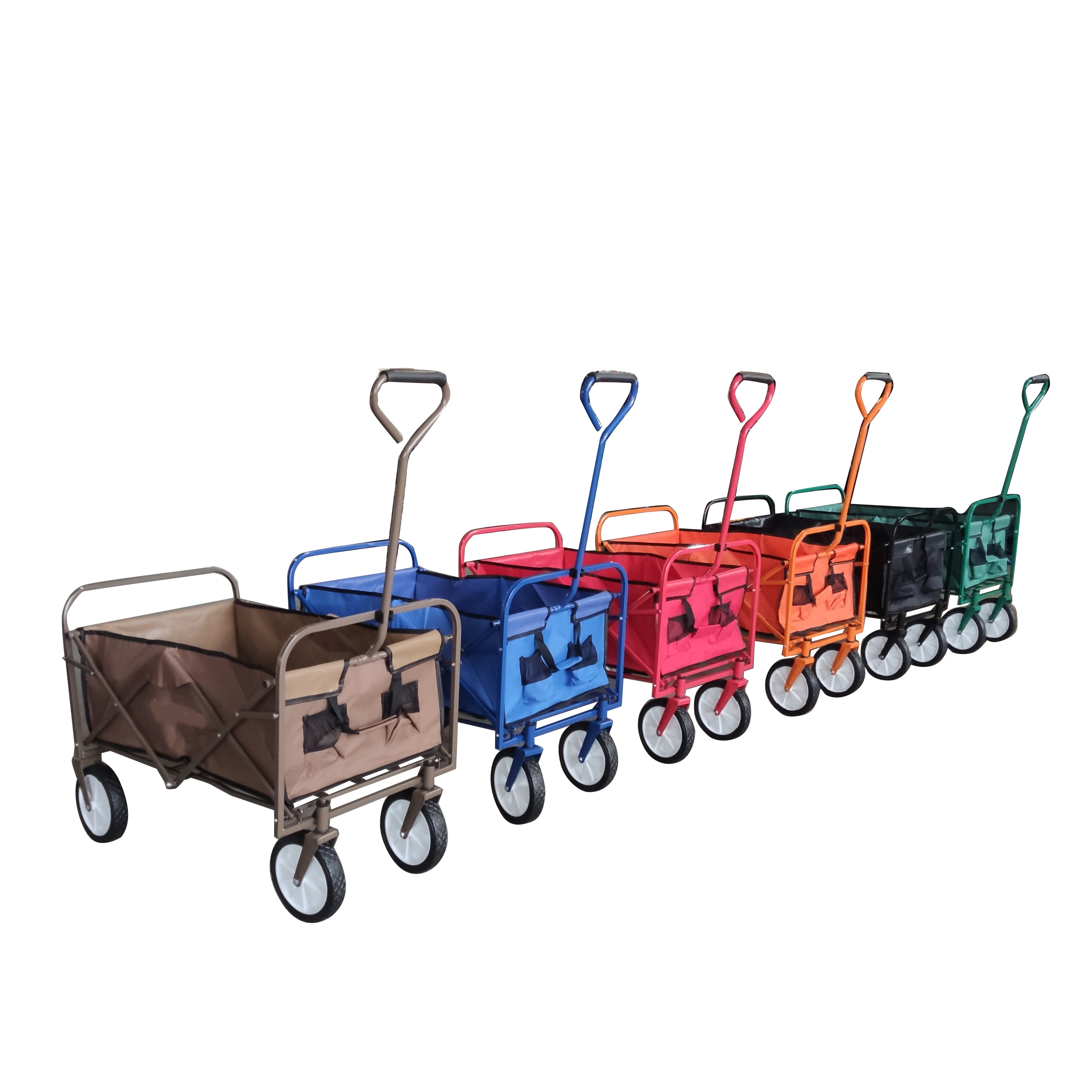 GT1801 Fixed Handle Folding Shopping Wagon Cart With 8x1.75 Inch Plastic Wheel For Shopping ,Fishing