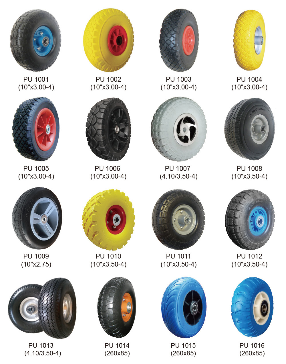 PU Foam Puncture Proof Wheel Size  3.25-8 3.50-6 3.50-8 4.00-8 13 14 16 inch Suitable for Trolleys, Sack Barrows, Jockey Wheels