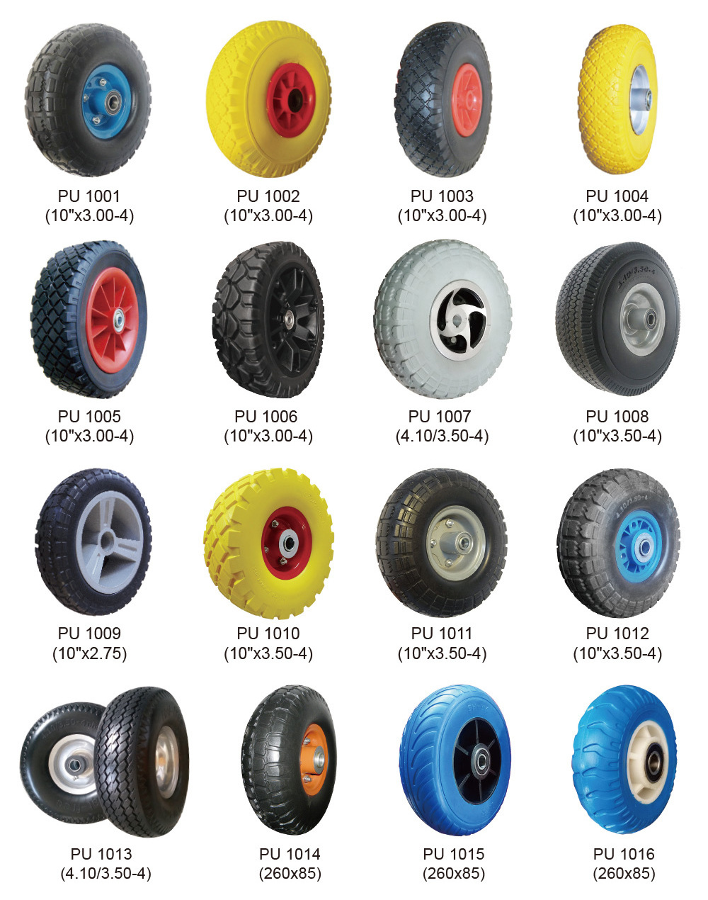 PU Foam Puncture Proof Wheel Size  3.25-8 3.50-6 3.50-8 4.00-8 13 14 16 inch Suitable for Trolleys, Sack Barrows, Jockey Wheels