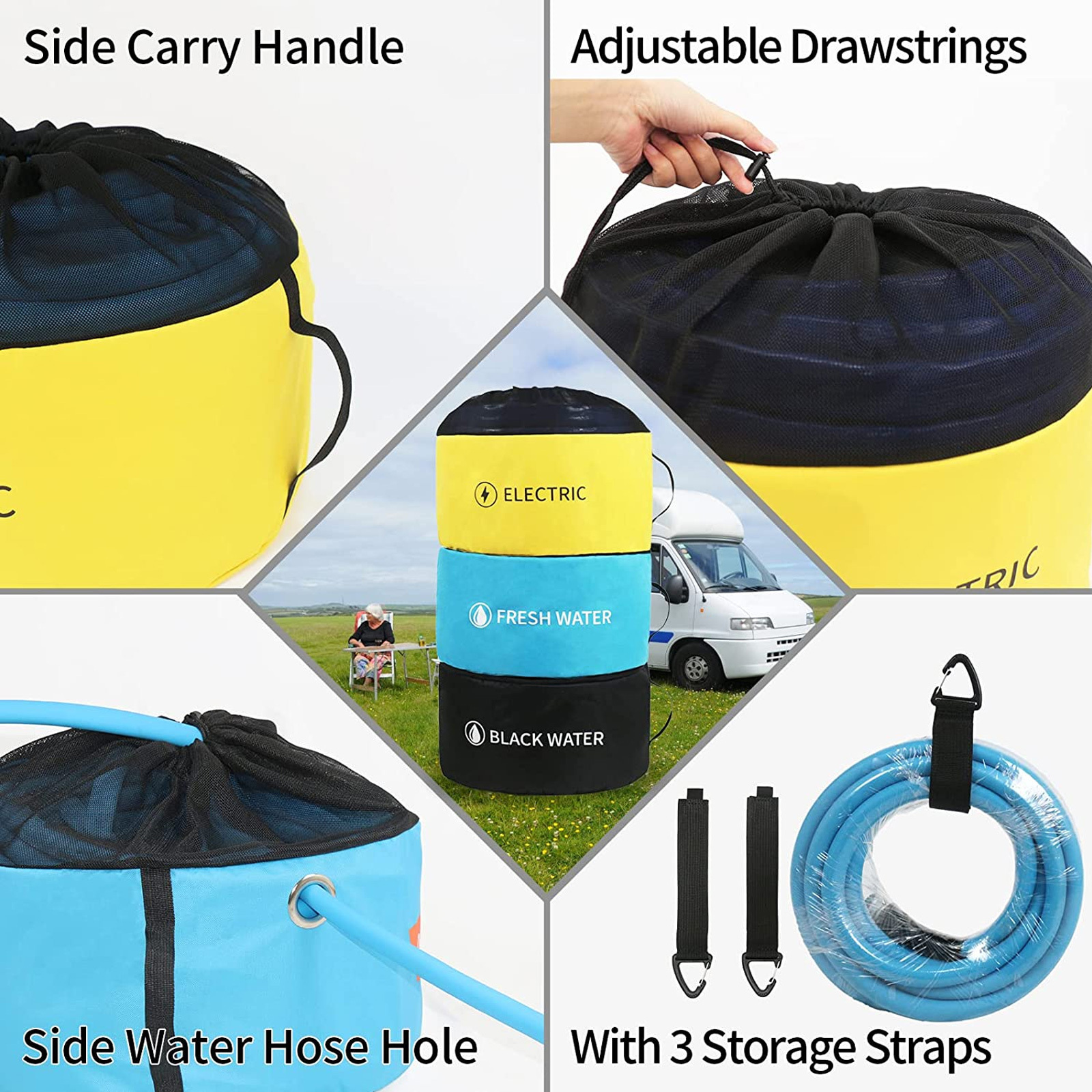 RV Sewer Hoses Storage Bags Camper Travel Trailer Accessories Storage Organization Bags for RV Water Hoses Electrical Cords