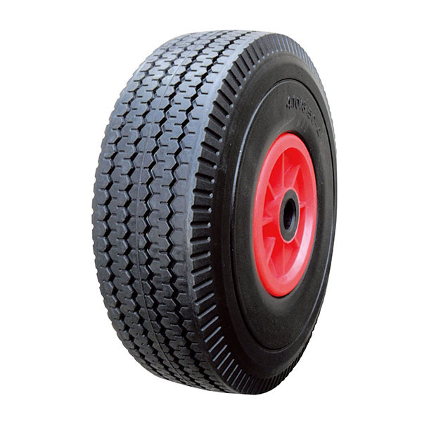 10 inch 3.00-4 3.50-4 PU Polyurethane Foam Puncture Proof Flat Free Tire Wheel for Hand Truck Trolley Spreader Lawn Mower