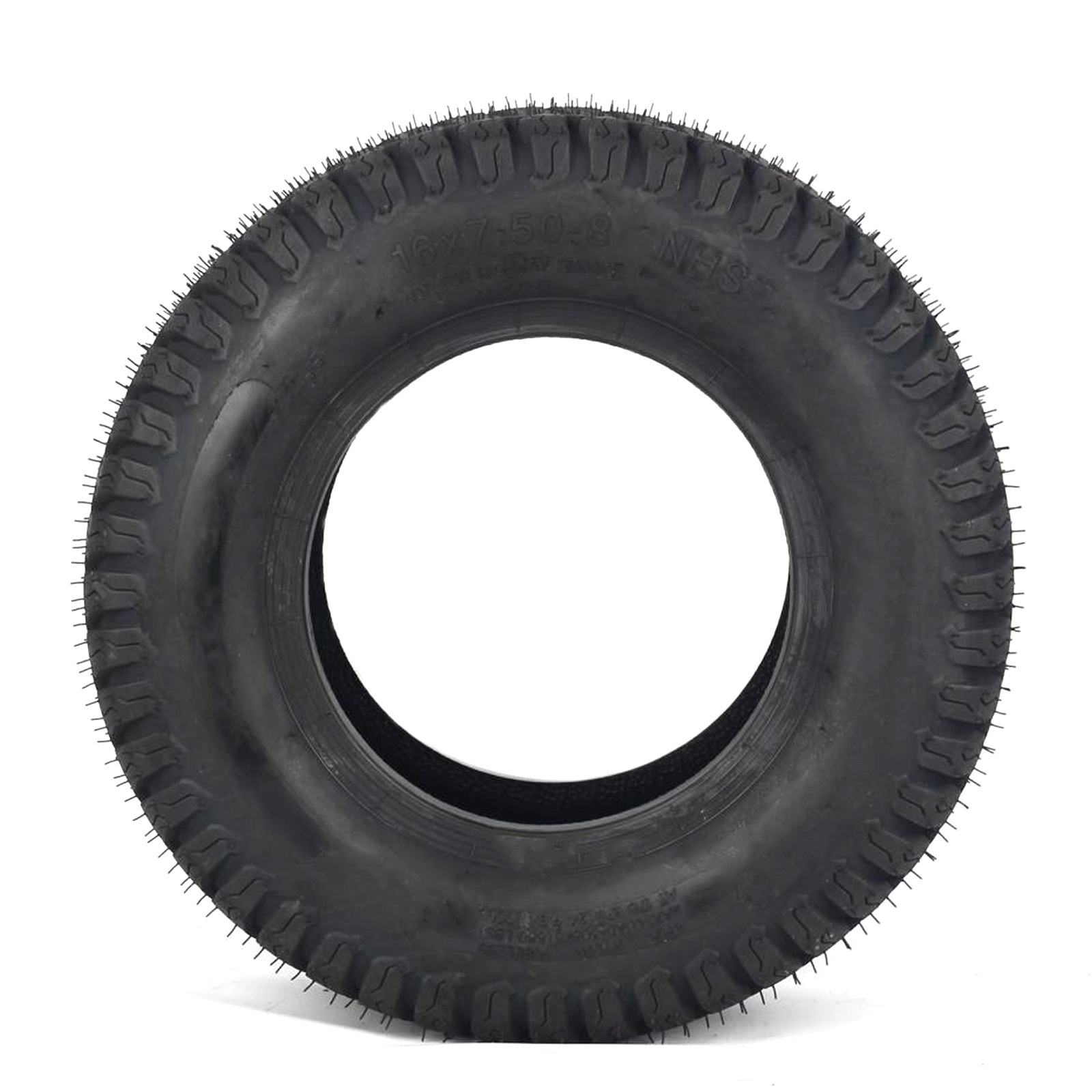 16x7.50-8 Tubeless Riding Lawn Mower Tire, Tractor Turf Tread, 4 PLY, 415lbs Capacity