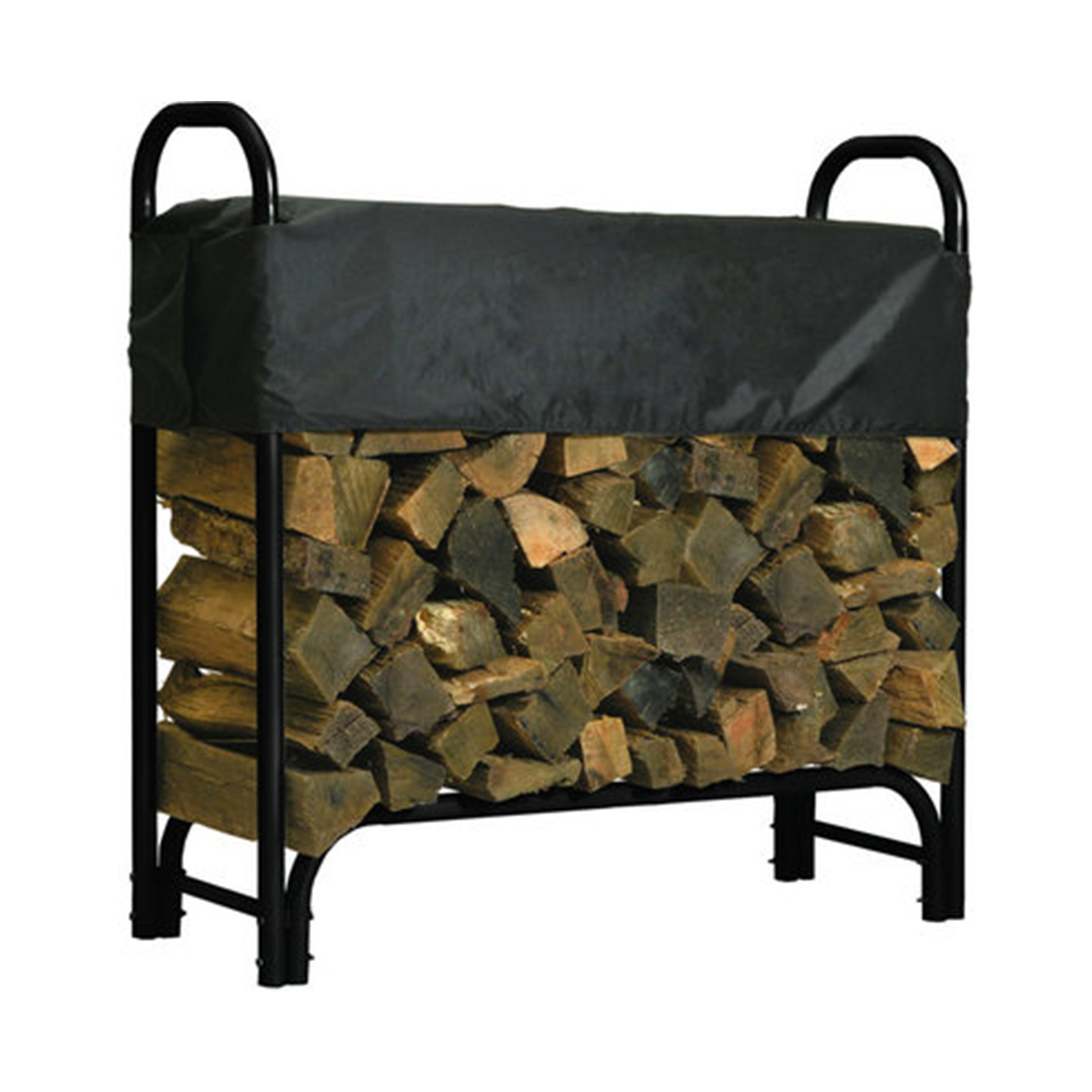 Black Metal Fireplace Wood Pile Storage Stacker Stand Heavy Duty Logs Holder Firewood Rack