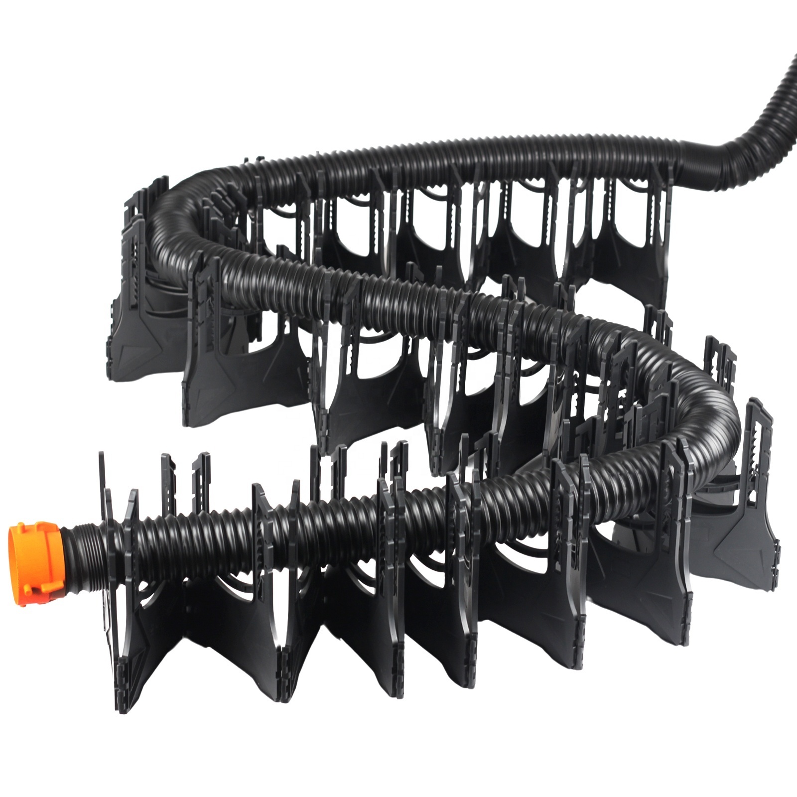 20FT Plastic Sewer Hose Stand, Adjustable Height RV Sewer Hose Support with Secure Rubber Band and Carry Strap