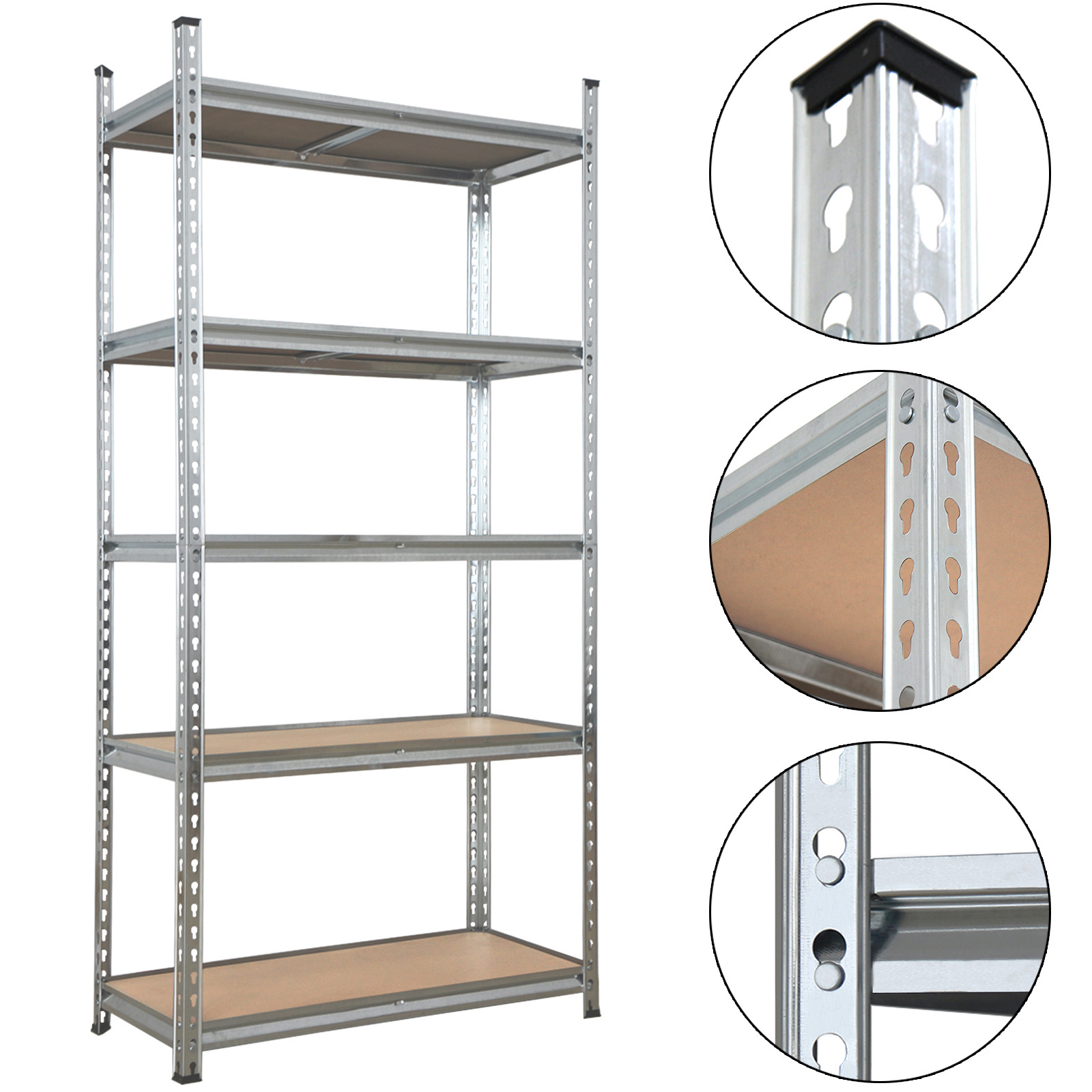 Storage Shelves 5 Tier Adjustable Garage Storage Shelving, Metal Storage Utility Rack Shelf Unit for Warehouse Pantry Closet