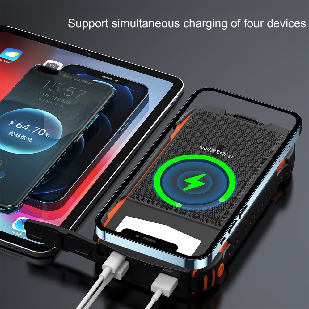 Portable Solar Power Bank 15W Magnetic Wireless Charging Powerbank Mobile Phone Battery Case