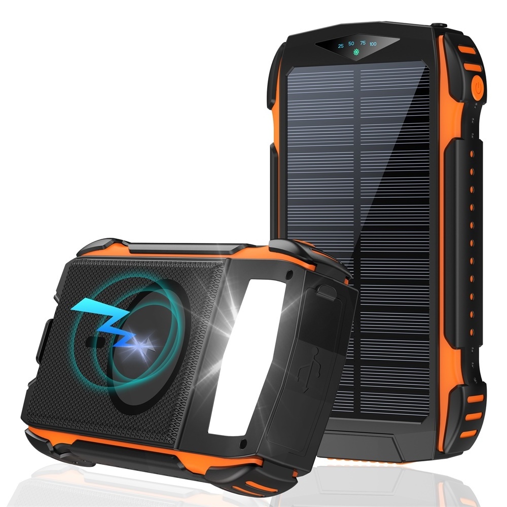 Portable Solar Power Bank 15W Magnetic Wireless Charging Powerbank Mobile Phone Battery Case