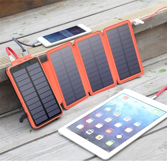 Best Gift 6w Outdoor Use Foldable Solar Panel Power Bank with Built-in 20000mah Battery