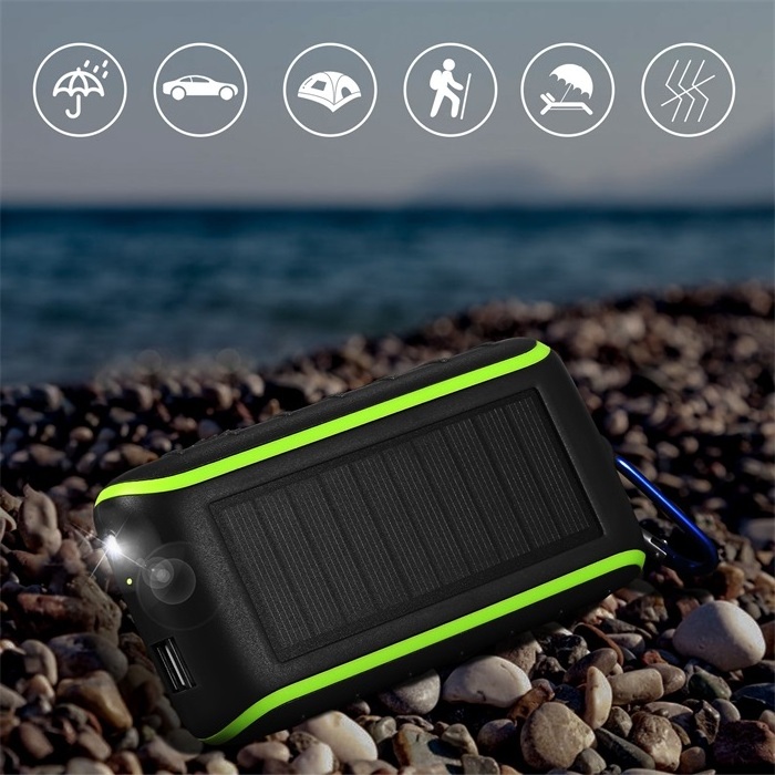 Portable Hand Crank Flashlight 10000mAh Solar Power Dynamo Battery Charger with Dual USB