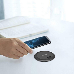 Best Seller Fast Charging Furniture Embedded Desktop Custom Logo Wireless Charger for iphone and Android Mobile Phone