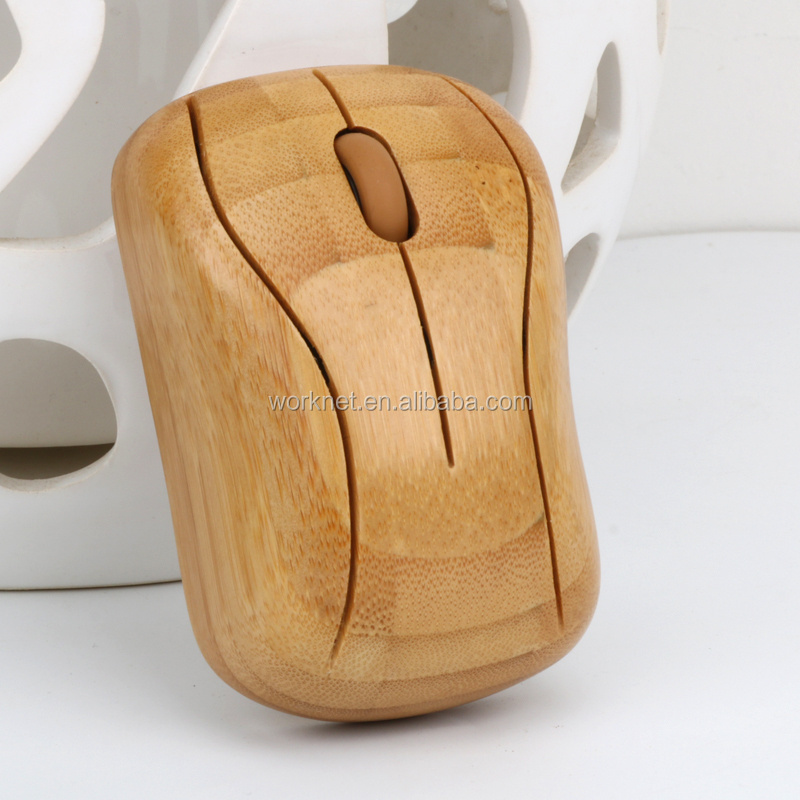 New Eco-friendly Wood Gift Gadgets 2023 Natural Bamboo Wireless Mouse For Christmas Business Gift