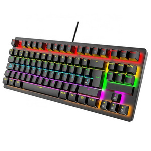 New 88 Key 60% Mechanical Gaming Keyboard with RGB Backlight USB Wired Keyboard Blue Switch,Computer Keyboard For  PC Gamer