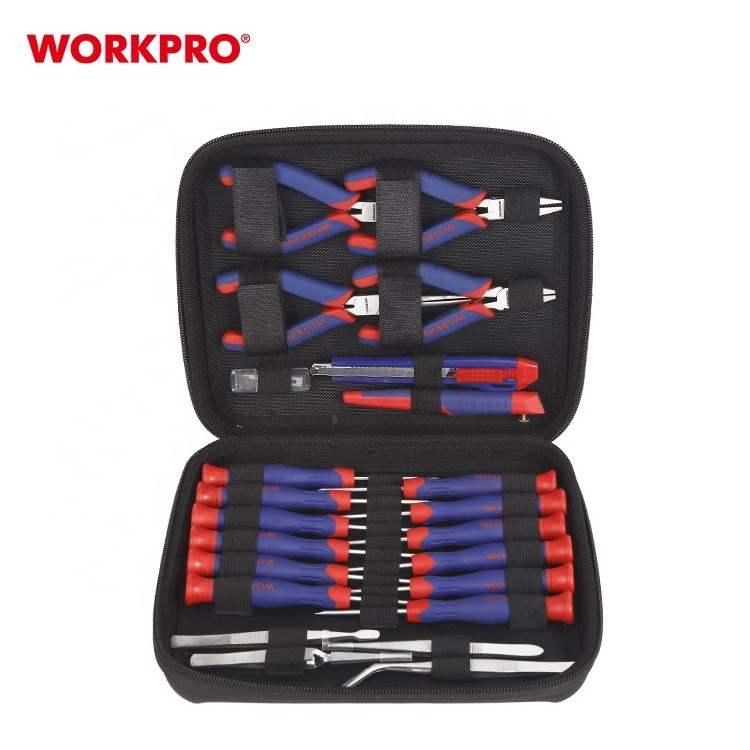 WORKPRO 27 PC General Household Hand Tool Kit with  Small Tool bag Storage Case Hand Metal File Drop Forged Alloy Steel File Set