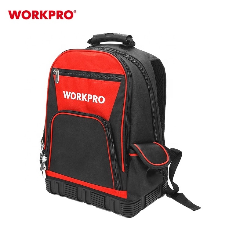 WORKPRO Heavy Duty 60 Pocket Jobsite Tool Bag Padded Laptop Sleeve Tool Organizer  Tool Backpack Bag