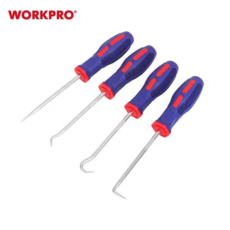 WORKPRO 4PC Pick And Hook Set Car Pick Tool Set Automotive Hand Pick Up Tools