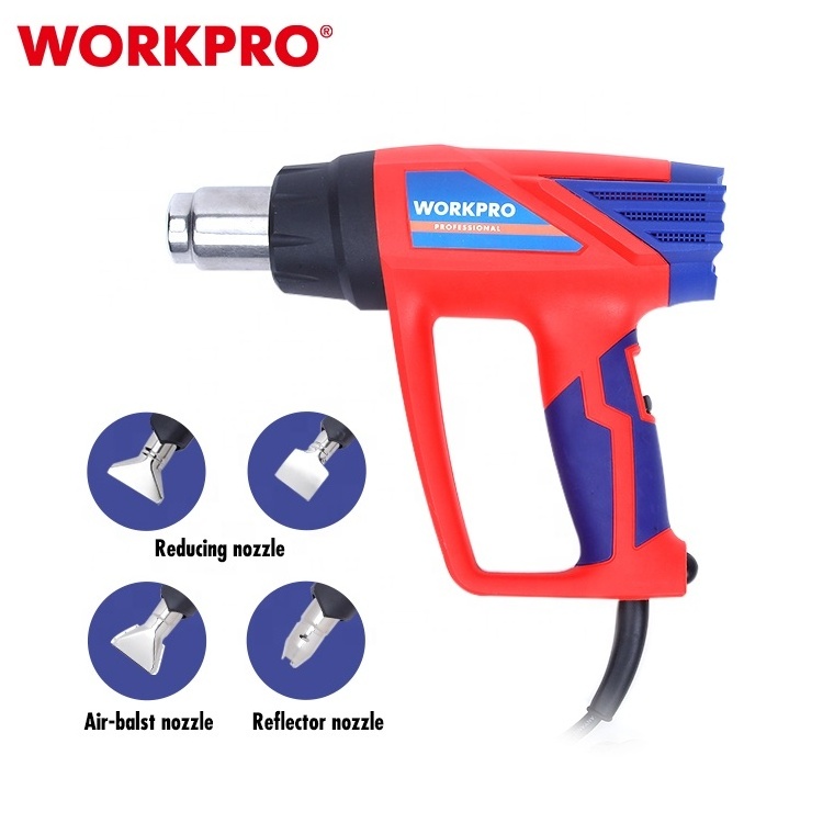 WORKPRO 1800W Industrial Heat Gun Corded Power Tool Electric Heat Gun 4 Nozzles Set