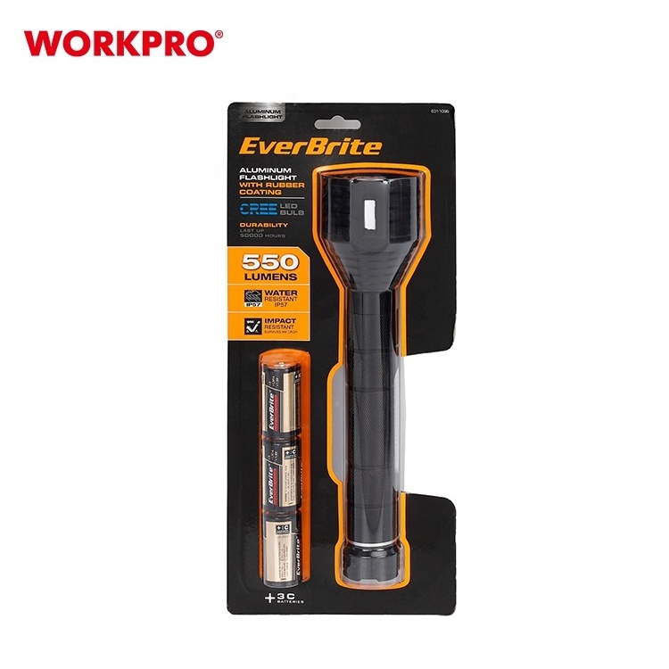 Everbrite 3C Aluminum Flashlight With Rubber Coating LED Flashlights Super Bright Flashlights & Torches