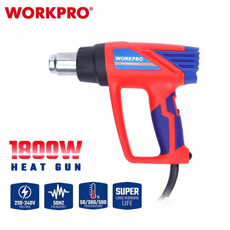 WORKPRO 1800W Industrial Heat Gun Corded Power Tool Electric Heat Gun 4 Nozzles Set