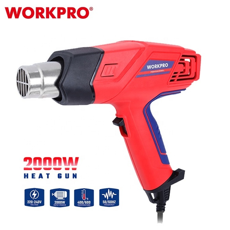 WORKPRO 2000W Heat Gun Variable Temperature Control 4 Nozzles Electric Heat Gun