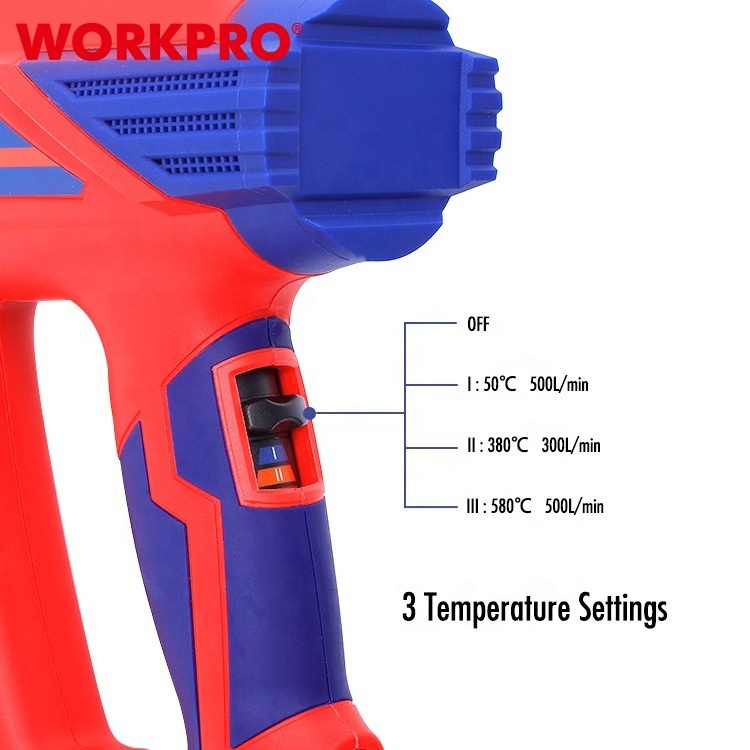 WORKPRO 1800W Industrial Heat Gun Corded Power Tool Electric Heat Gun 4 Nozzles Set