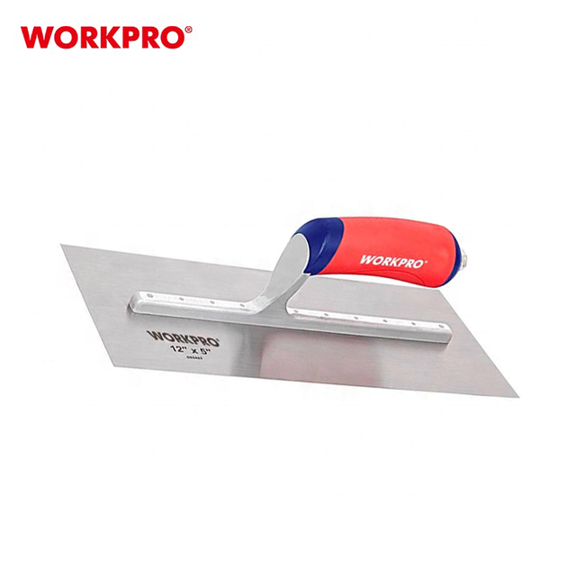 WORKPRO 300x125mm Pro Stainless Steel Plastering Skimming Trowel Wall Concrete Scraping Tool Plaster Trowel