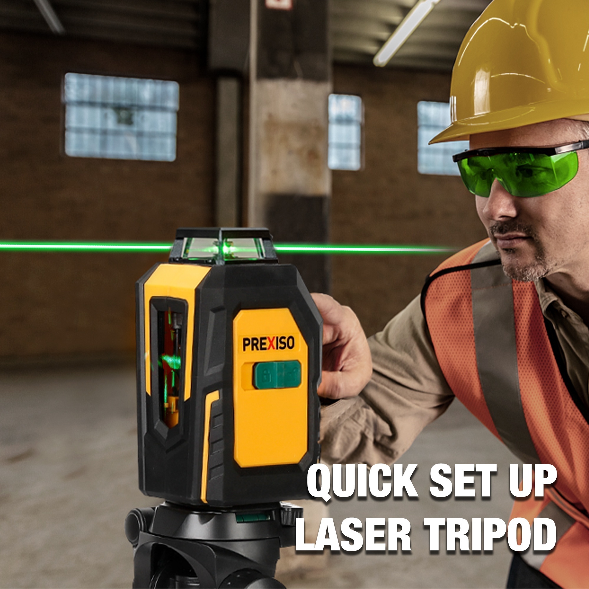 360-Degree Cross Line Laser Level Set 100Ft Self Leveling Cross Line Laser 360-Degree Green Laser Source