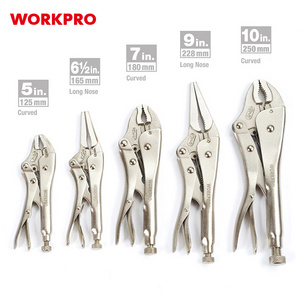 WORKPRO Curved Jaw and Long Nose 5Pcs Locking Pliers Set