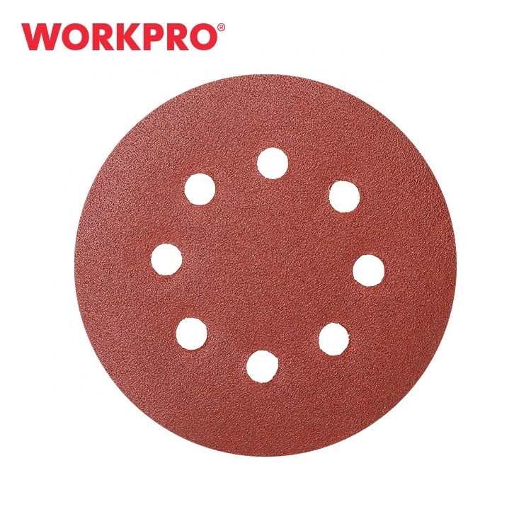 WORKPRO 5PCS Aluminium Oxide Round Sanding Disc Sandpaper - 115mm