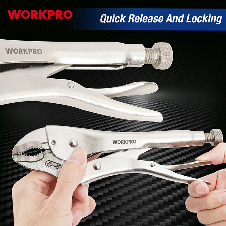 WORKPRO Curved Jaw and Long Nose 5Pcs Locking Pliers Set