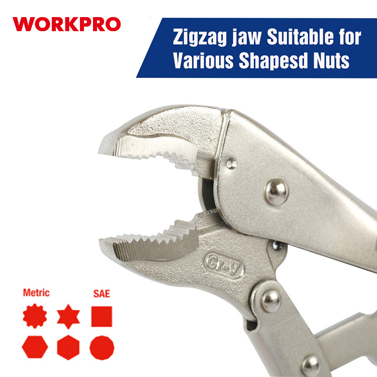 WORKPRO Curved Jaw and Long Nose 5Pcs Locking Pliers Set